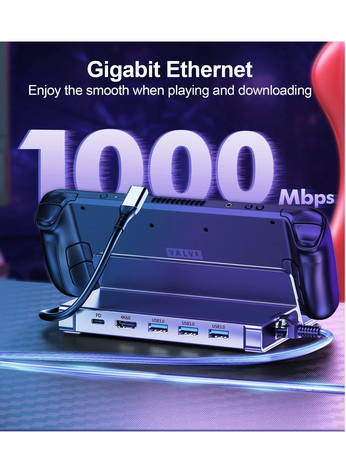 Docking Station for Steam Deck - 5-in-1 4K@60Hz 100W