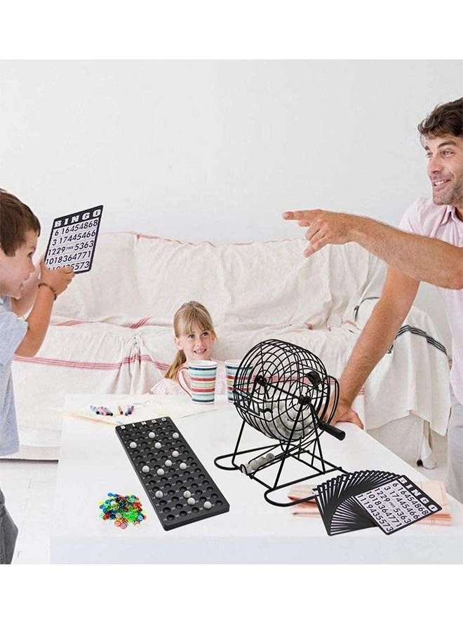 Bingo Lotto Game Set - 75 Balls 18 Bingo Cards 150 Rainbow Chips