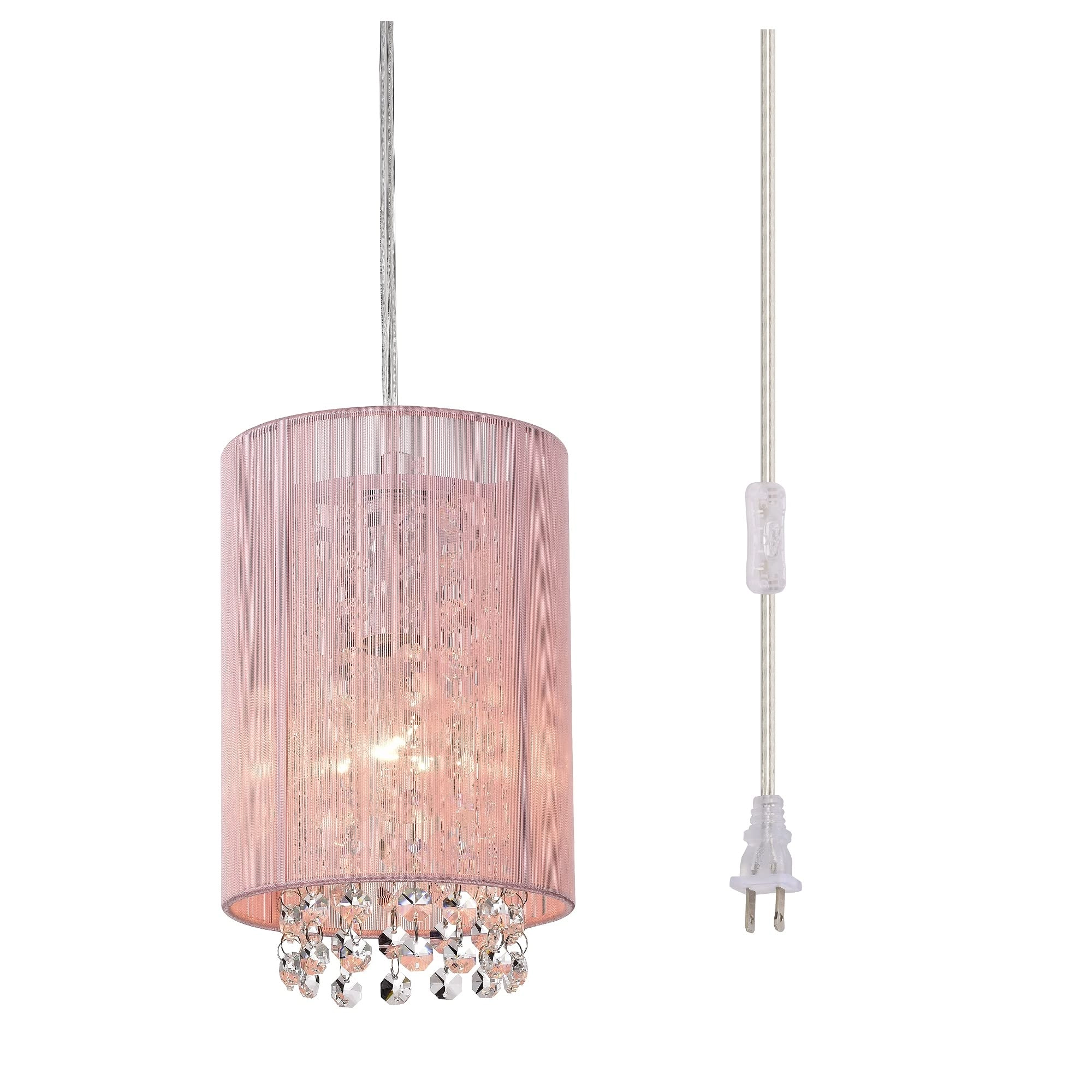 LaLuLa Plug in Chandelier - 1 Light Pink