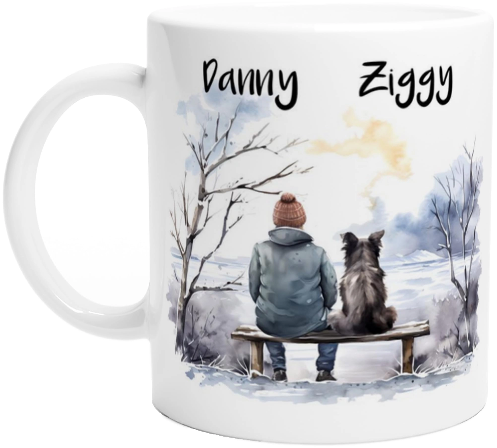 engravables Custom Printed Mug - 1.0 pcs Winter Man & Dog 2