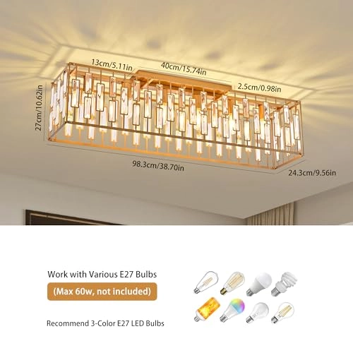 Modern Crystal Ceiling Light - Dimmable