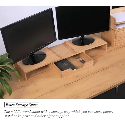 Wood Monitor Stand for Workplace