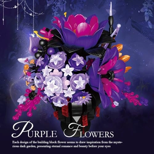 39098 Dark Series Building Blocks Flower Set - 947 pcs