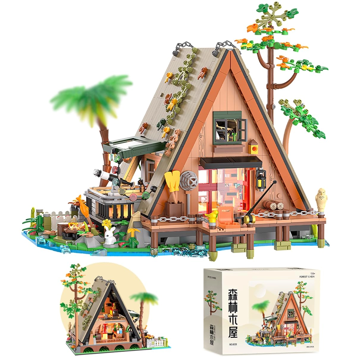 LIKLIKLINK A-Frame Cabin - 1486pcs