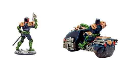 Judge Dredd Figure - 28 mm Resin Unpainted + Lawmaster Bike