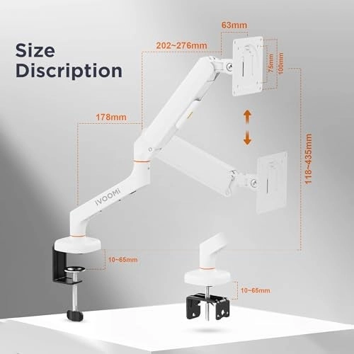 Power Arm Monitor Stand - 15-34 Inches 75x75mm & 100x100mm