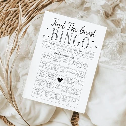 Find The Guest Bingo Game - 50 Game Cards