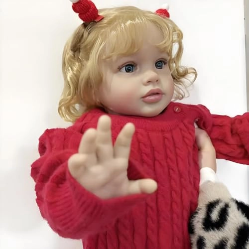 Pippa Reborn Baby Doll - 26 inch Cotton Vinyl Hand-rooted Curly Hair Ages 3+