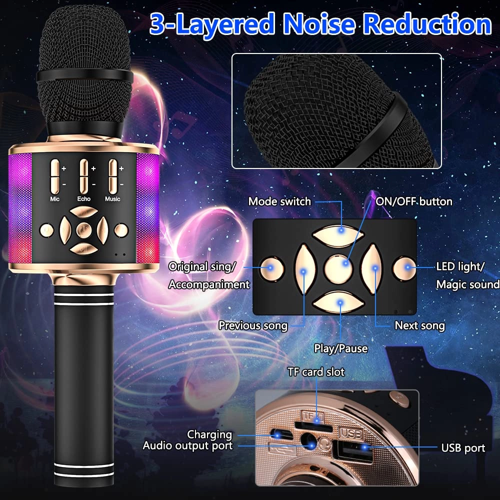 Karaoke Microphone - Handheld Bluetooth
