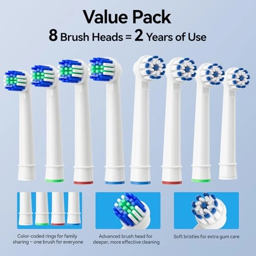 SG-2753 - Ultrasonic Rechargeable 8 Brush Heads 5 Modes