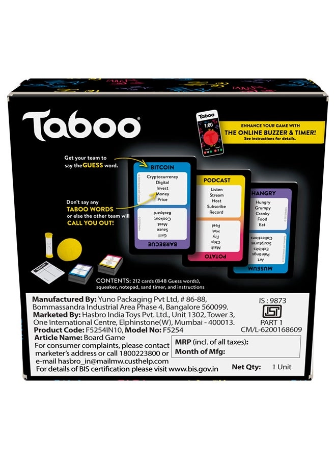 Taboo - 212 cards English & Arabic Ages 13 and Up