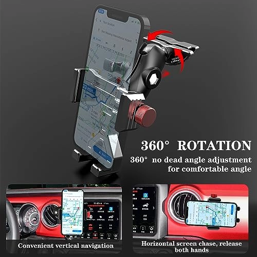Aluminum Phone Mount for Jeep Wrangler JL & Gladiator JT
