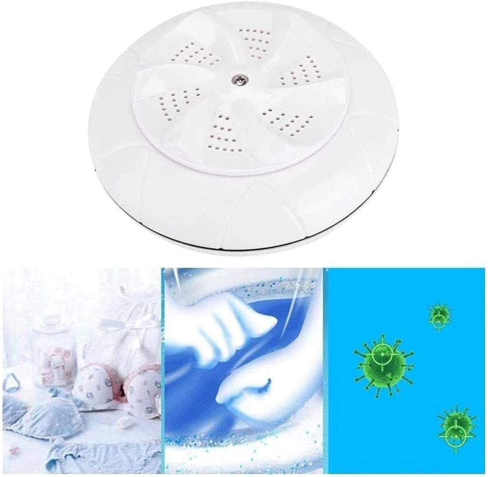 Washing Machine, Mini Travel Portable Household Small Washing Machine, Ultrasound Turbo Washer Laundry(White)