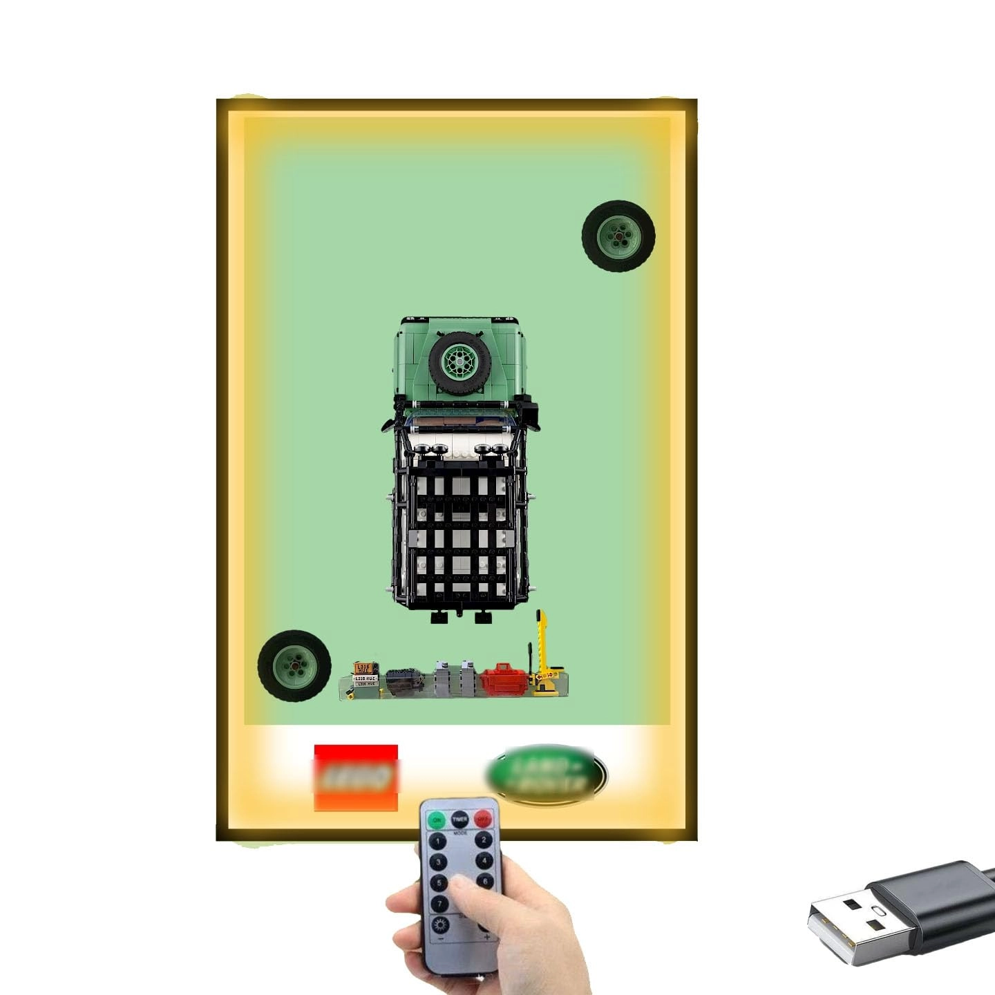 10317 Land Rover Defender Display Wall Plate - 80 x 50 cm With light A