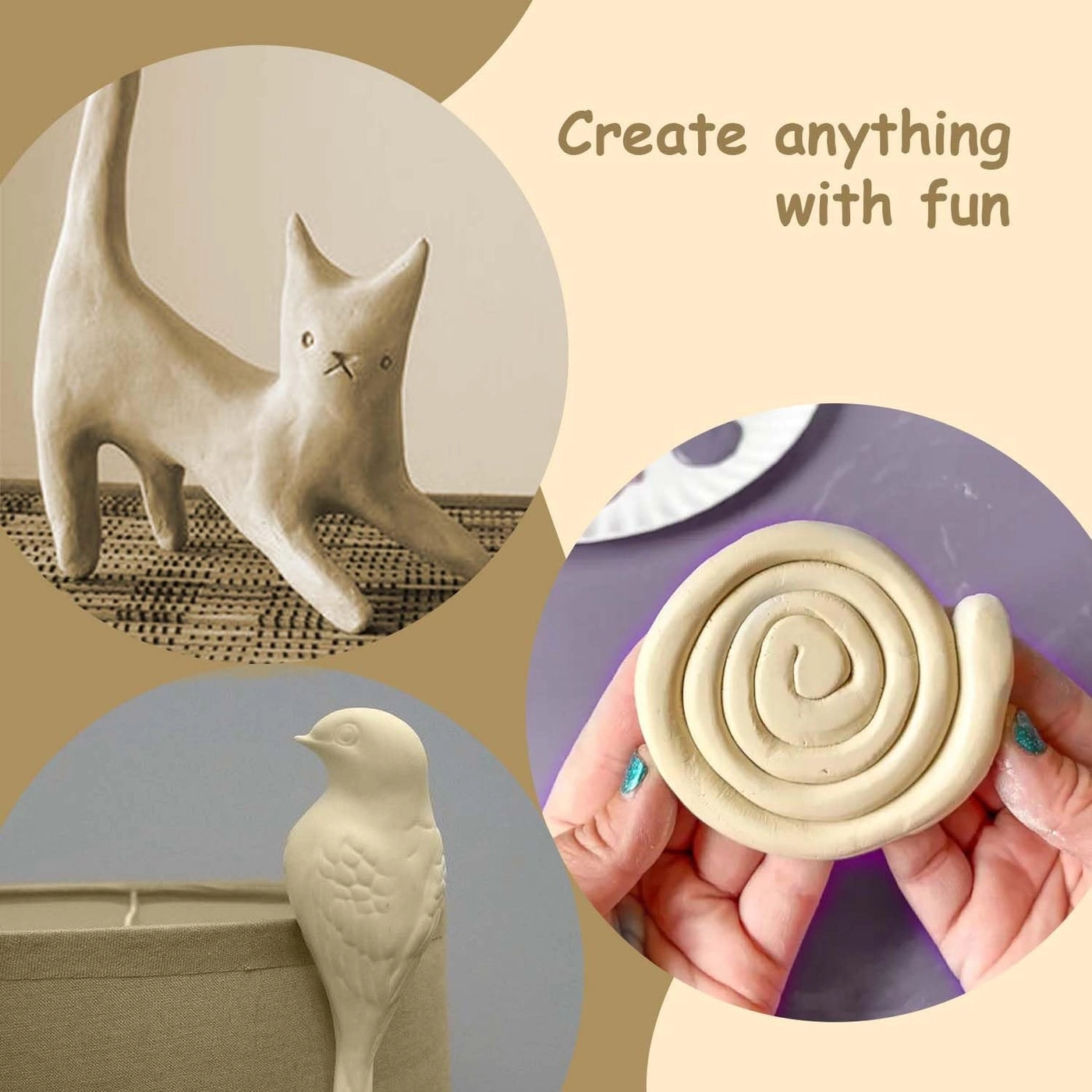 Soft Mould Air Dry Clay - 500g 2pcs.