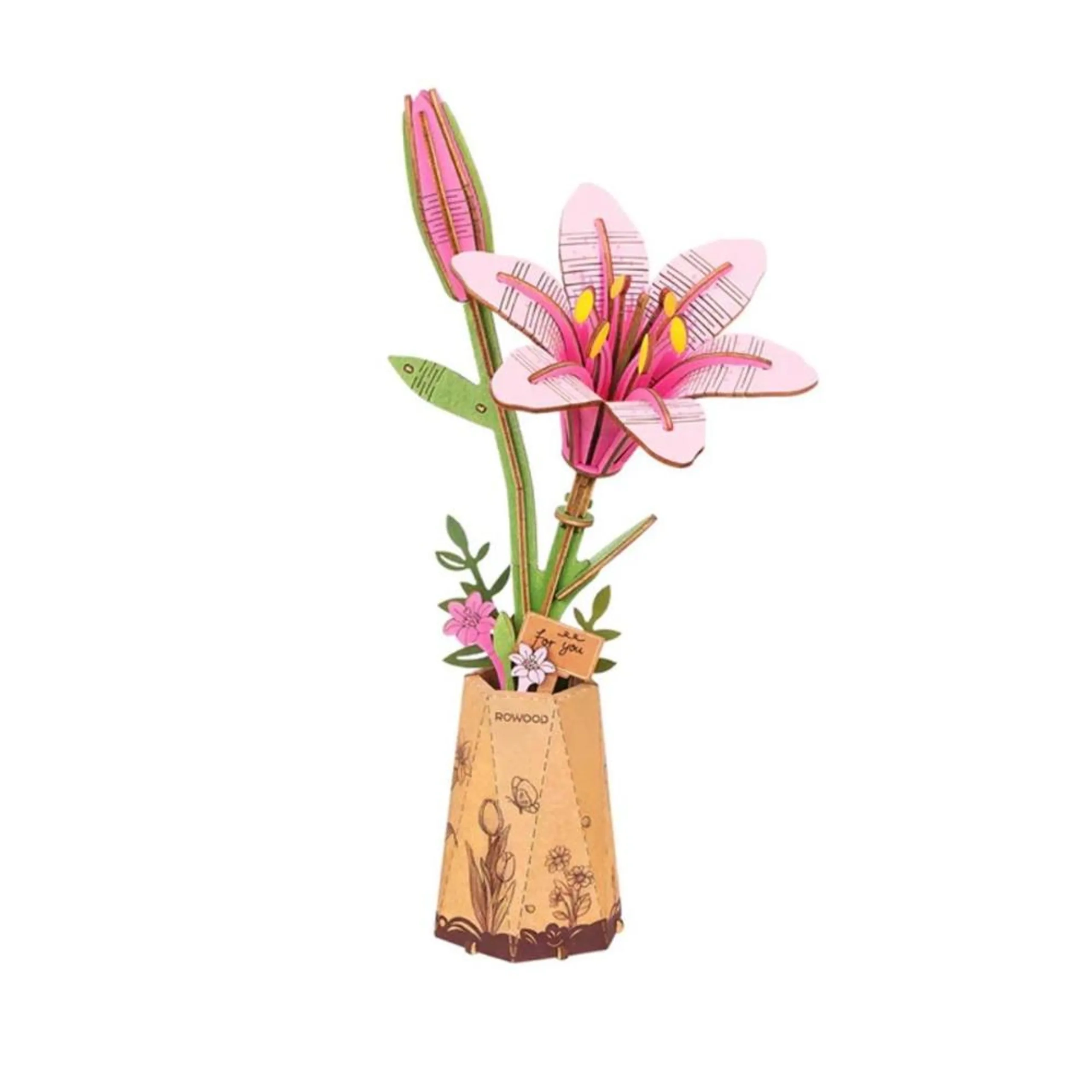 Rolife Wooden Pink Lily - 73 Pc