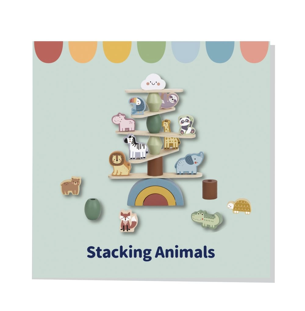 Wooden Stacking Animals - 18 months & above 29 Pcs