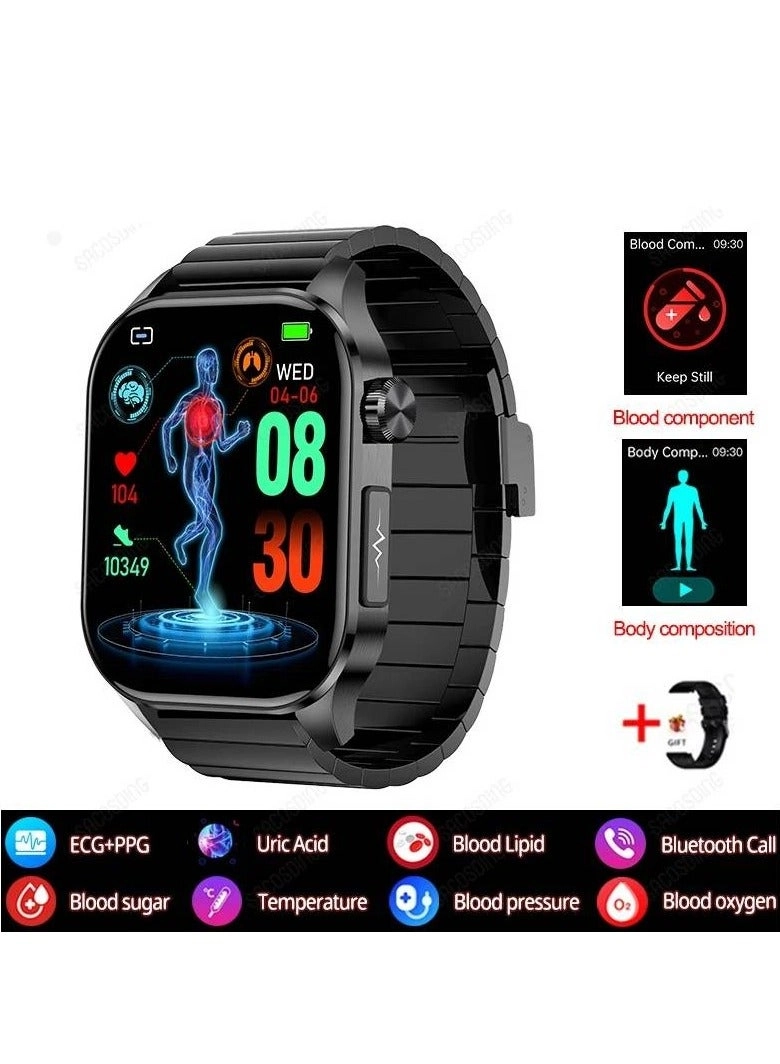 Health Smart Watch - Blood Glucose Monitoring Uric Acid Heart Rate