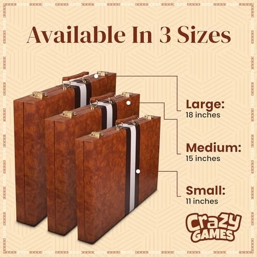 Backgammon Set - Leather Brown Medium