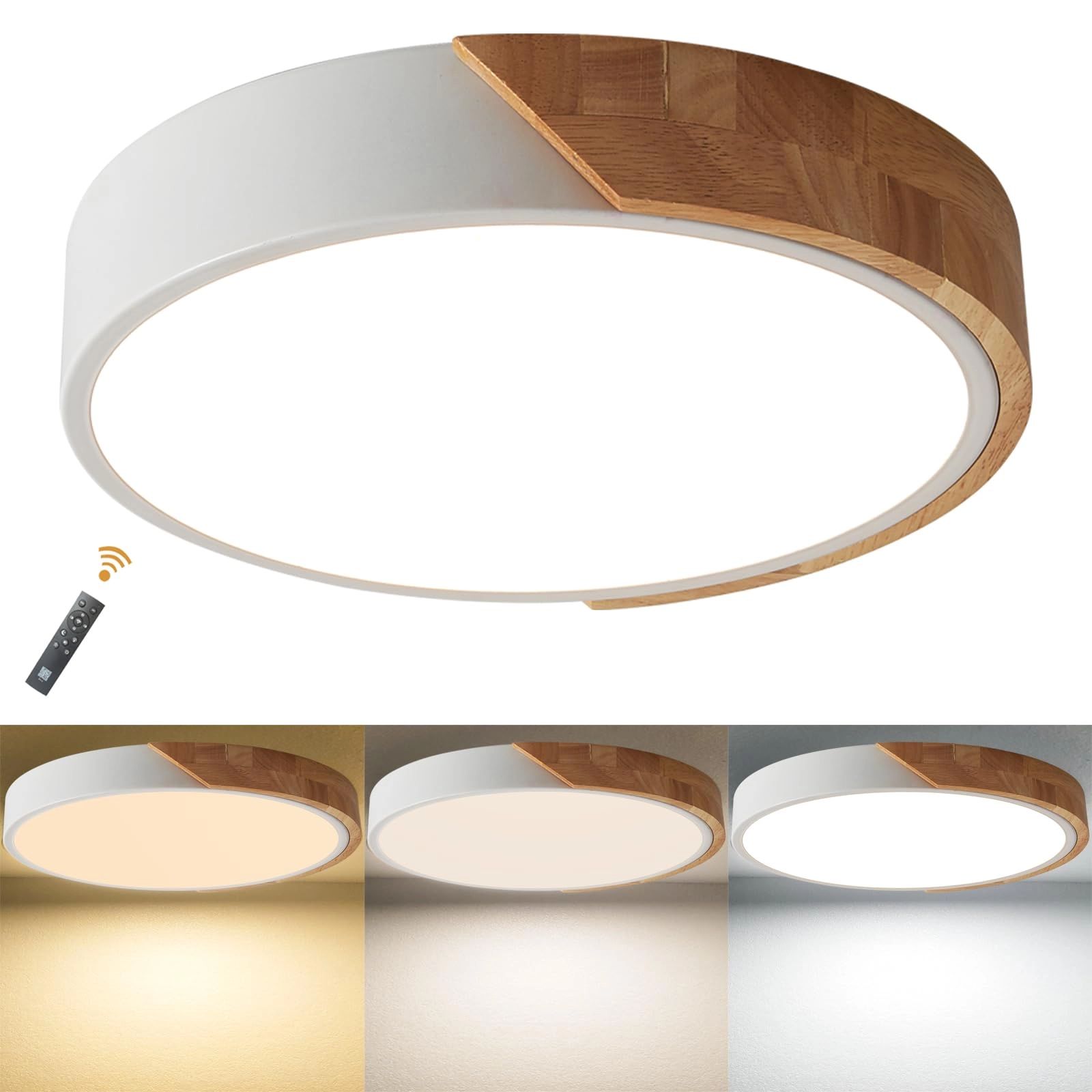 Flush Ceiling Light - 6000K 4000K 3000K Dimmable
