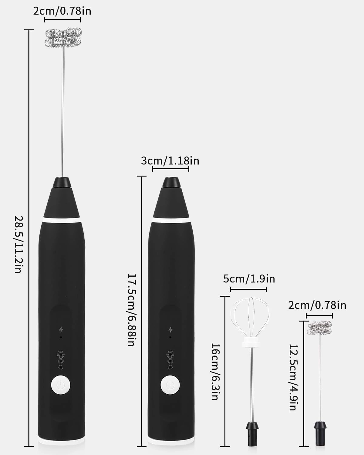 USB Rechargeable Hand Blender - Dual-Head 3-Speed Cordless