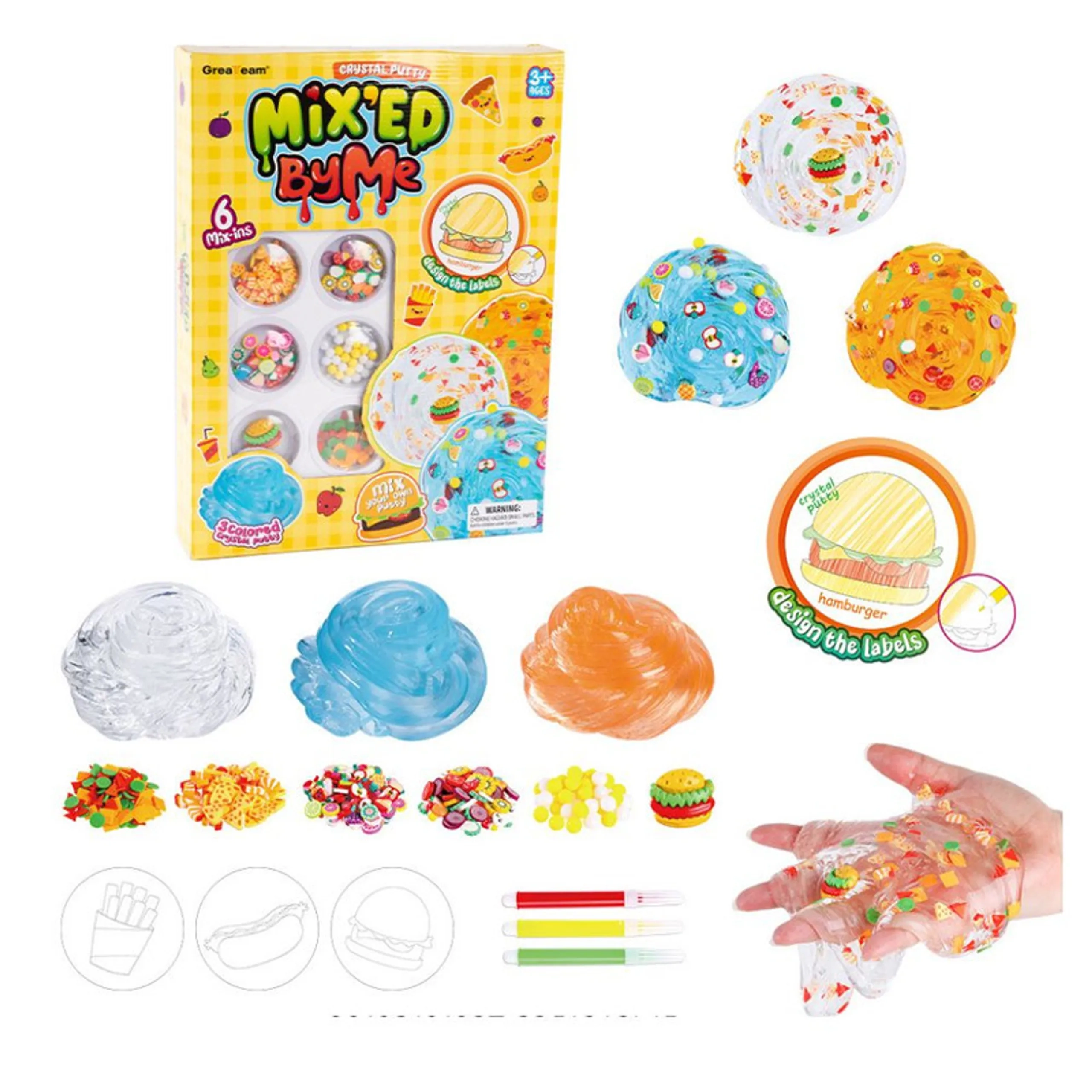 GreaTeam Mixed By Me Crystal Putty - 3+ years 6 pieces