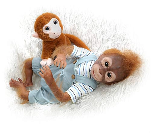 Reborn Monkey Doll - 21 inches (52cm) Silicone Vinyl Brown Ages 3+