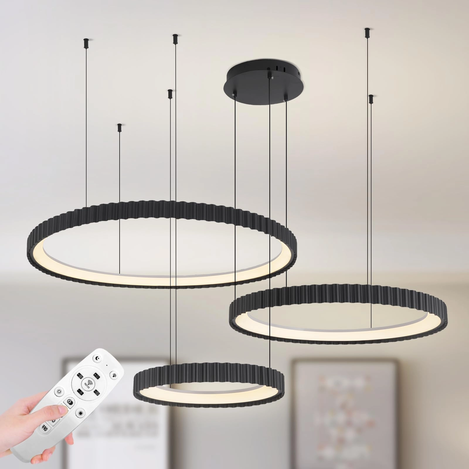 Modern LED Chandelier - 3000K-6000K Dimmable