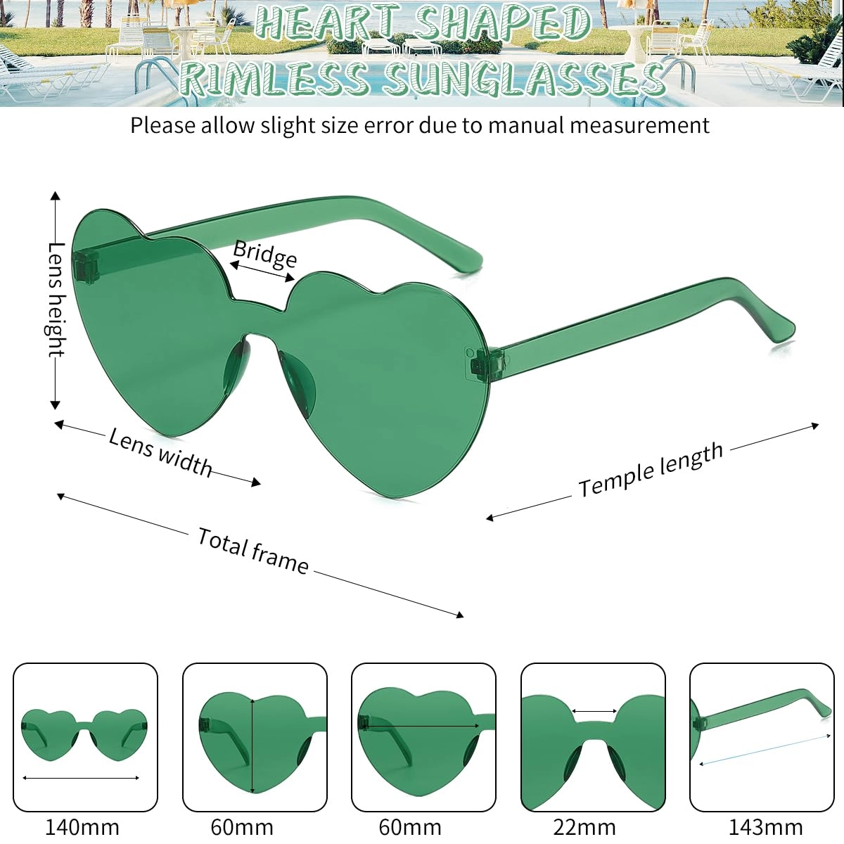 Heart Sunglasses - Transparent Pack