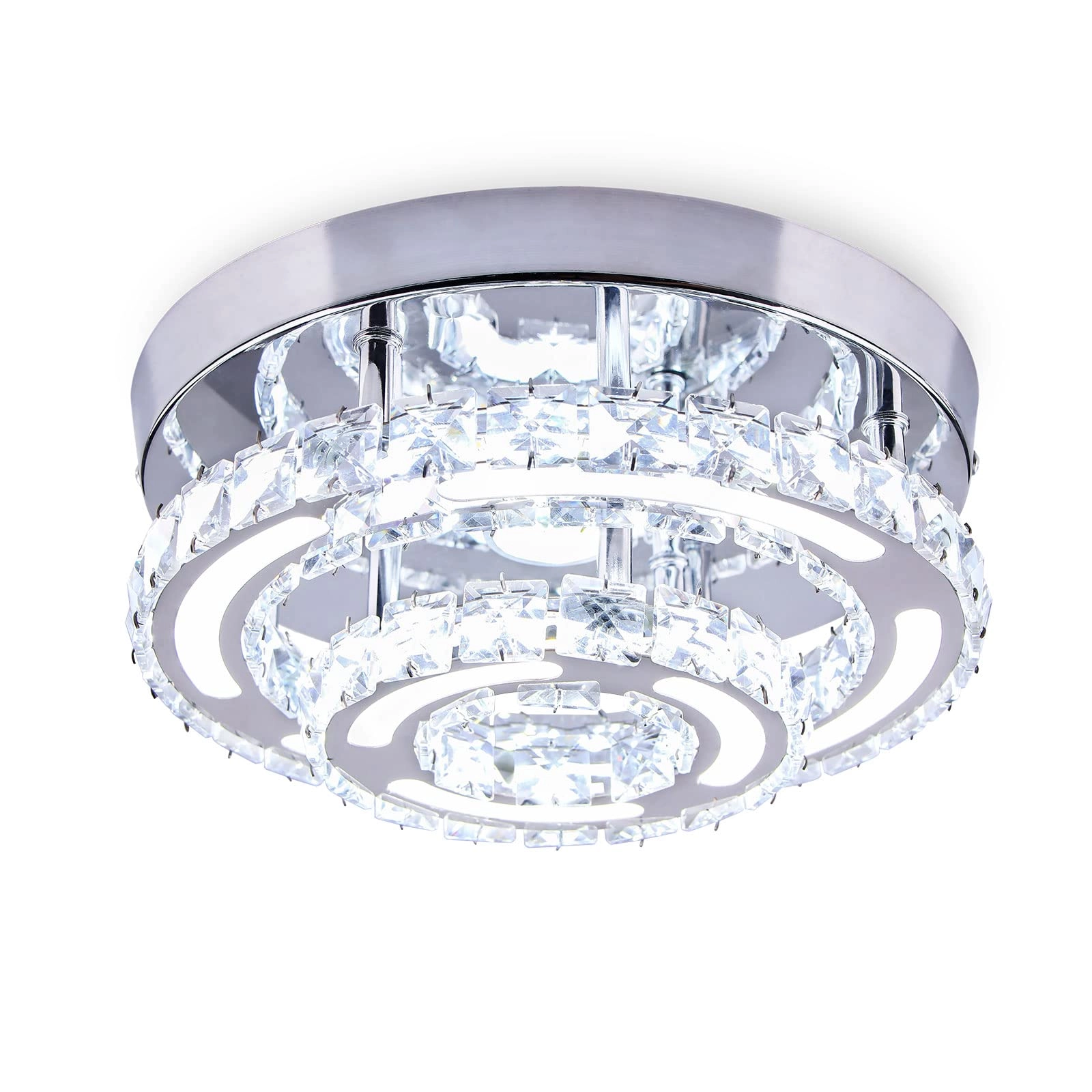 CXGLEAMING Modern Crystal Ceiling Lamp - Cool White 6000K-6500K Not Dimmable