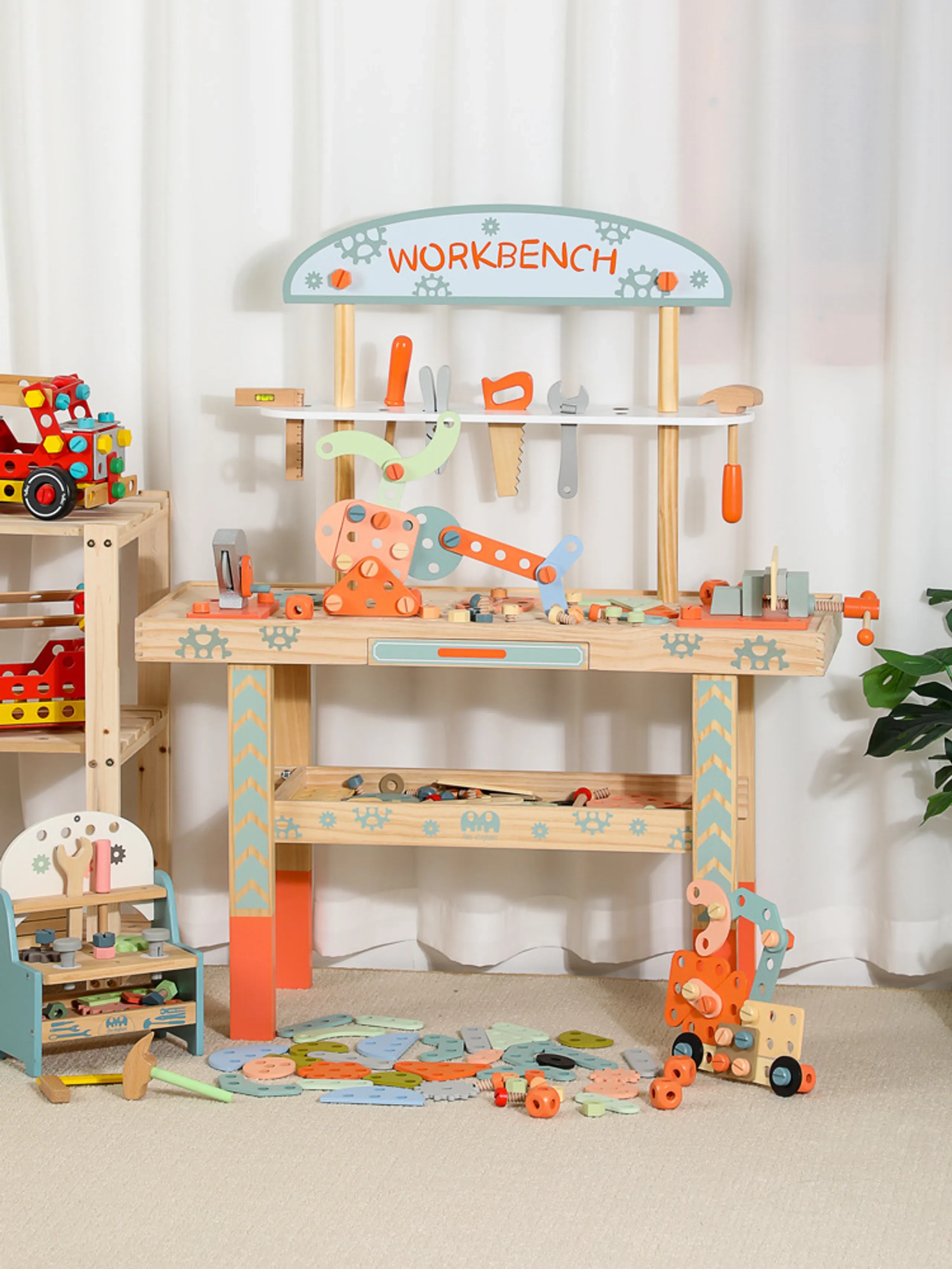 Kids Wooden Tool Bench Set (5551007-MSN23029)
