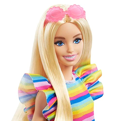 Barbie Fashionistas - Braces Blonde Rainbow Dress Ages 3+