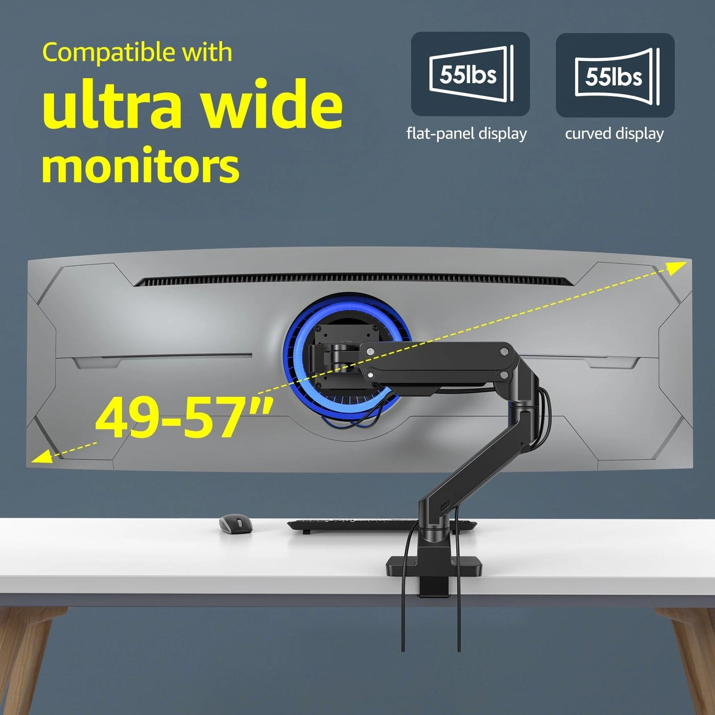 Heavy Duty Monitor Arm - 34-49 inches 57 inches