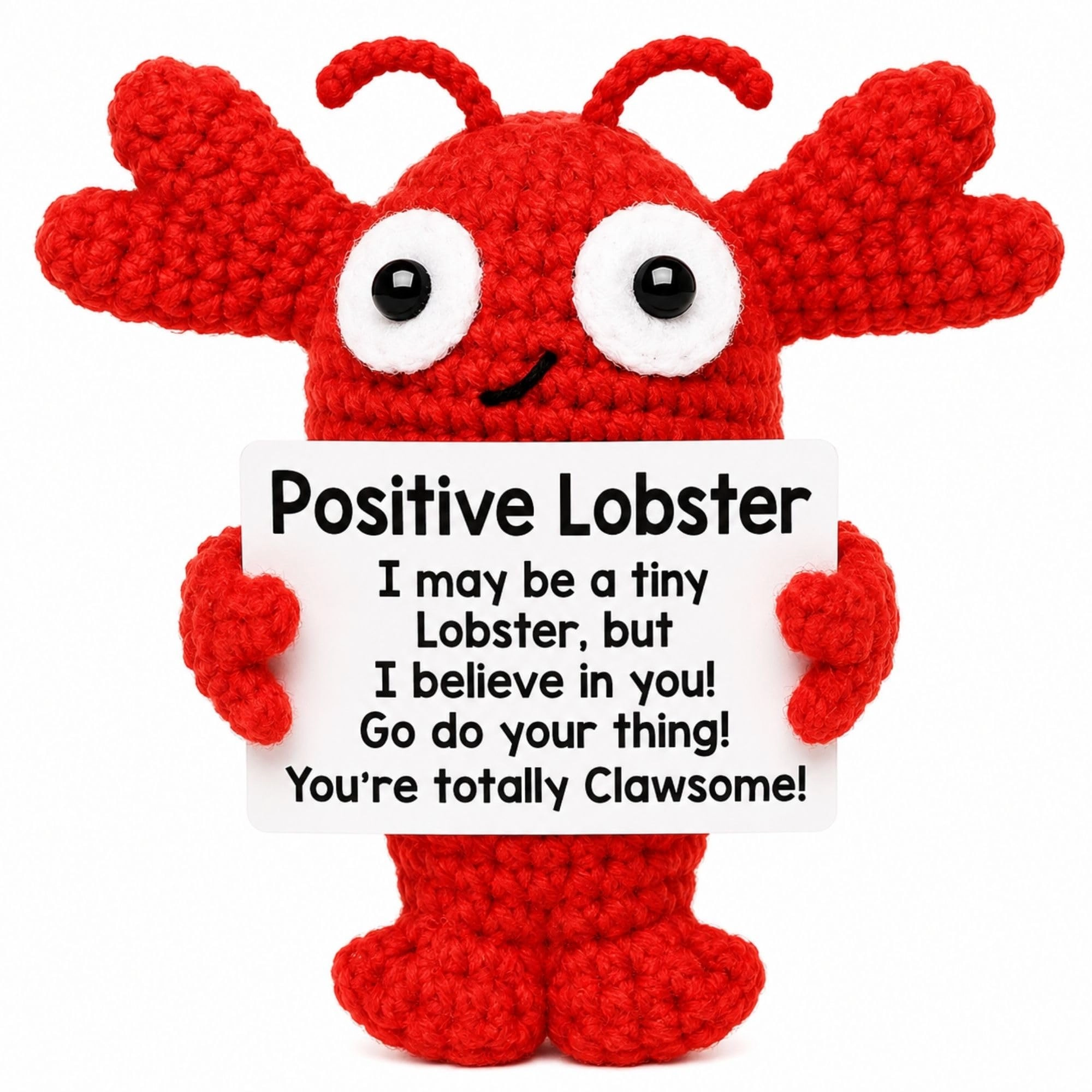 Pickle Buddies Emotional Support Crochet - Positive Lobster - 14 cm