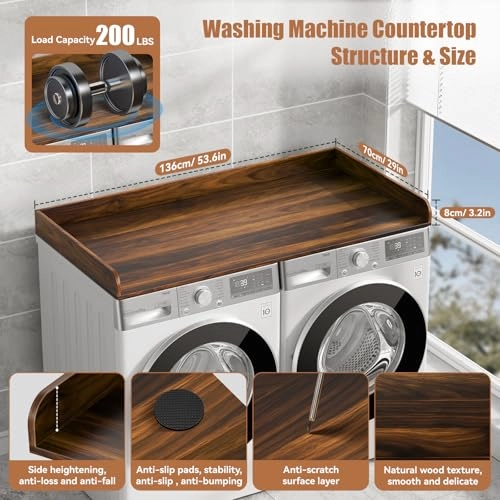 Washer Dryer Countertop - 27.5" D x 54" W Brown