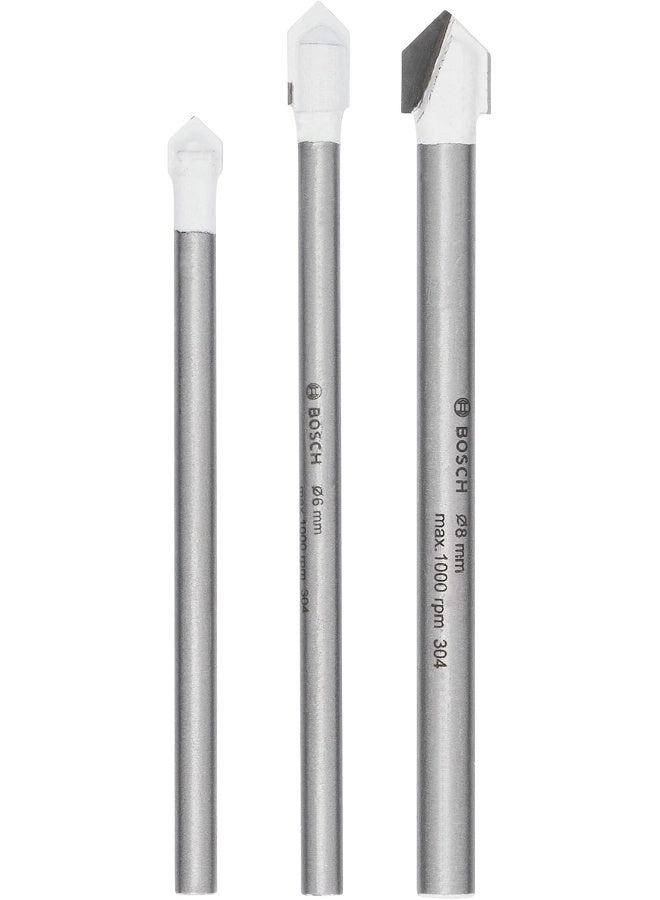 Bosch Tile Drill Bit Set - 3 Pieces Silver