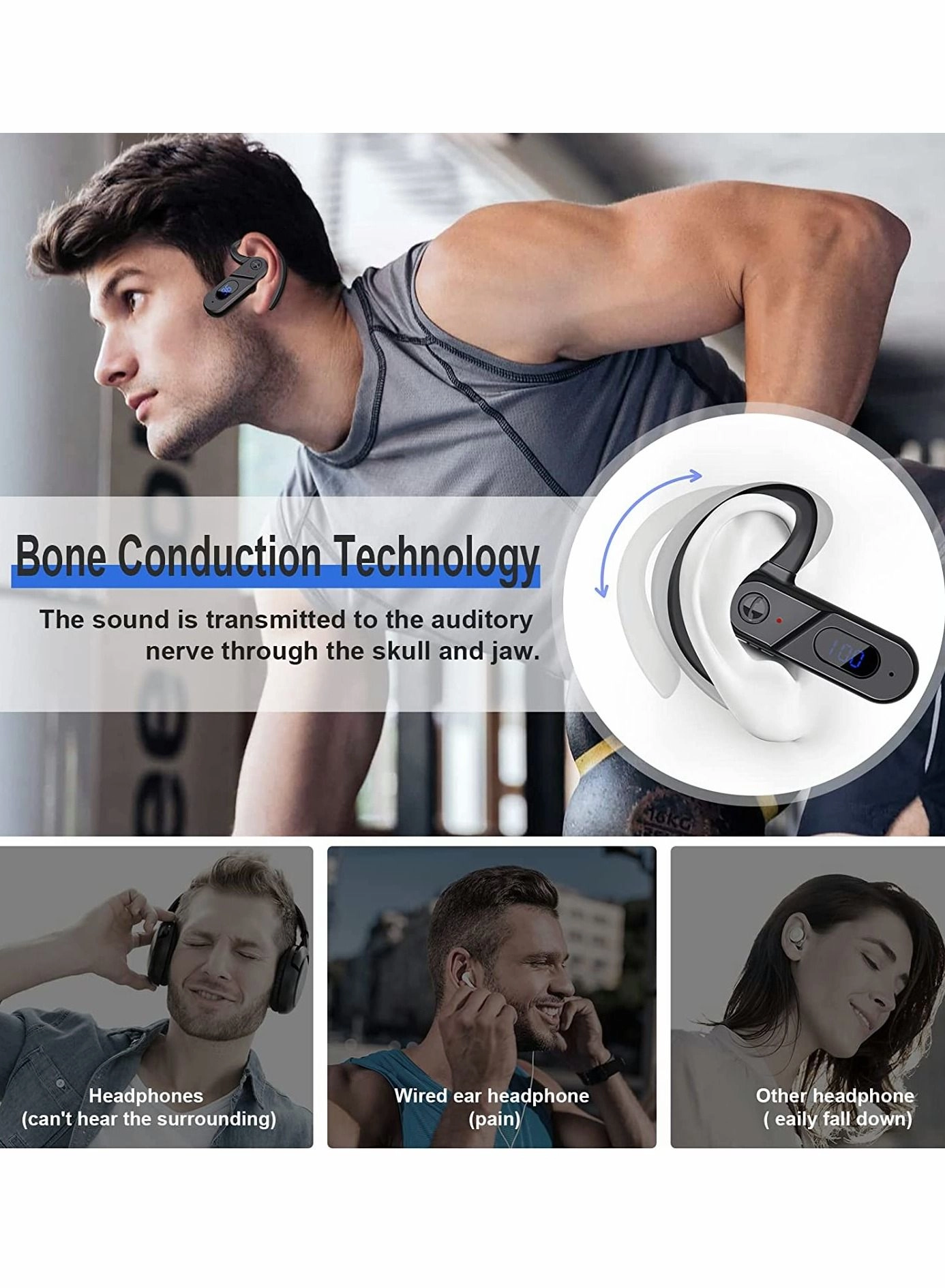 Bone Conduction Headphones Wireless Headphone