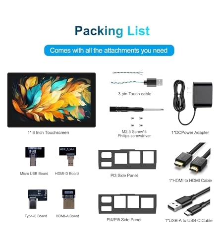 Touchscreen for Raspberry Pi - 8'' 1280*800