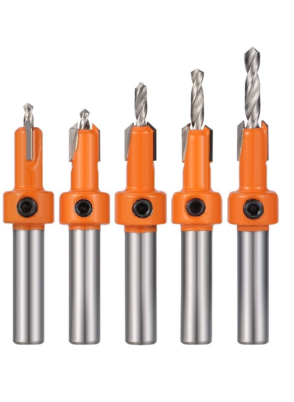 82°Countersink Drill Bit - High Speed Steel 5 piece(s) 3/8"