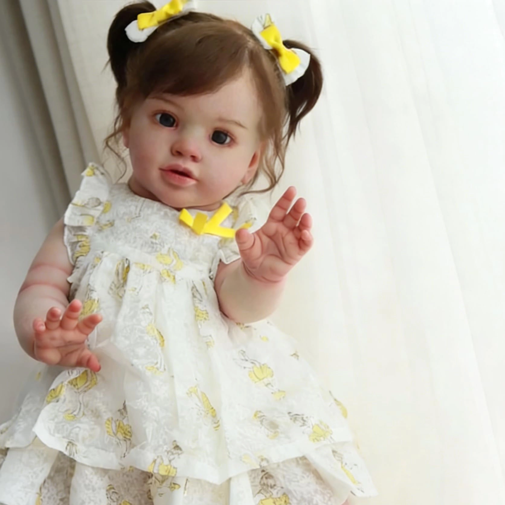 Pippa Reborn Baby Doll - 26 inch Cotton Vinyl Hand-rooted Curly Hair Ages 3+