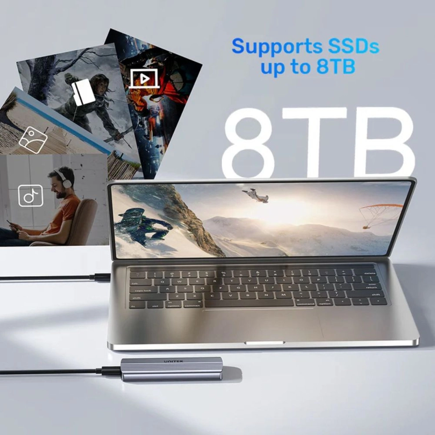 M.2 PCIe NVMe SSD Enclosure - 10Gbps USB-C M.2 NVMe M-Key 2230/2242/2260/2280