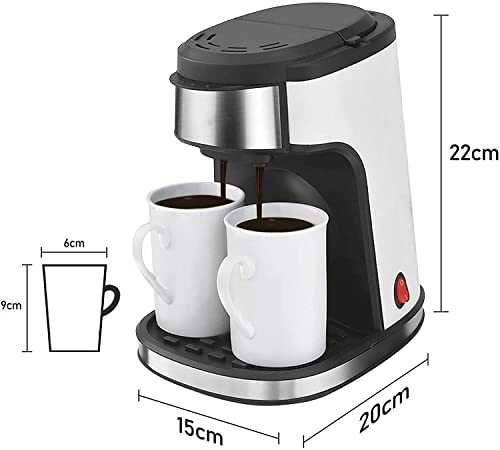 Drip Coffee Maker - 2 cups Removable and washable filter
