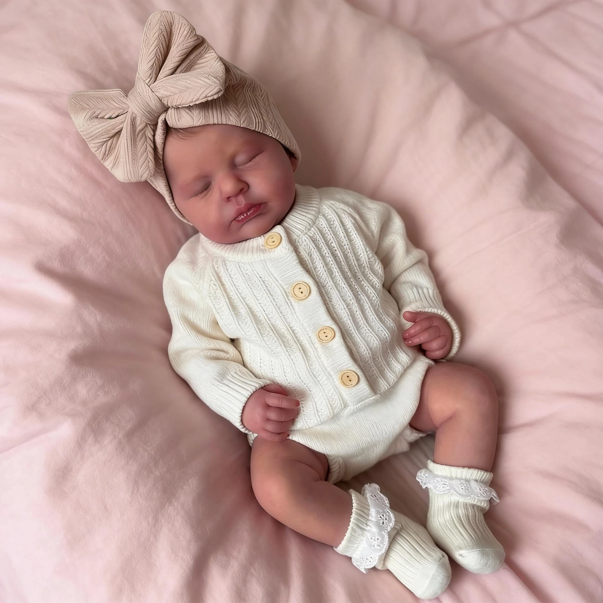 LOULOU Reborn Baby Doll - 20 Inch Soft Cloth Body & Vinyl Limbs Sleeping Ages 3+