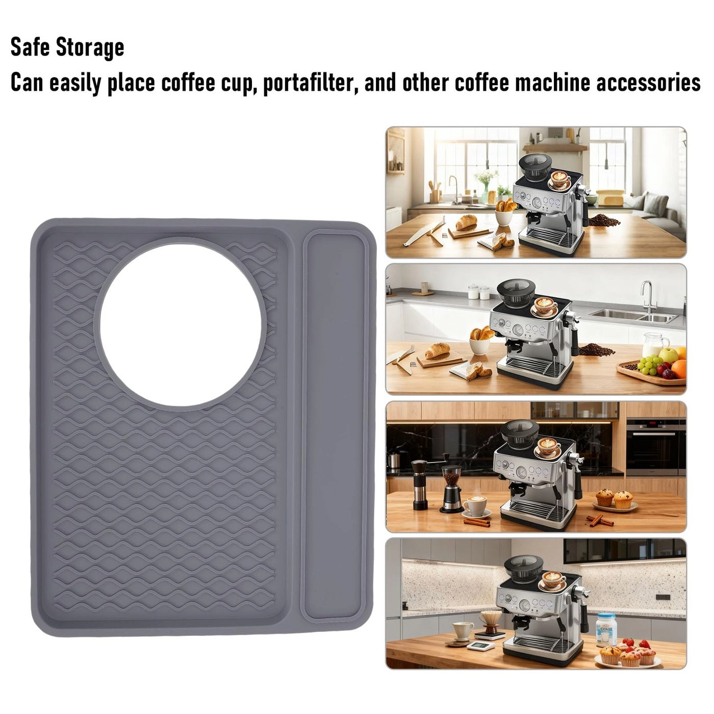Coffee Tamper Mat - Black Silicone Fit for BREVILLE 870 880