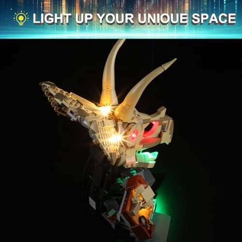 LED Light Kit for LEGO 76969 Dinosaur Fossils Triceratops Skull Set