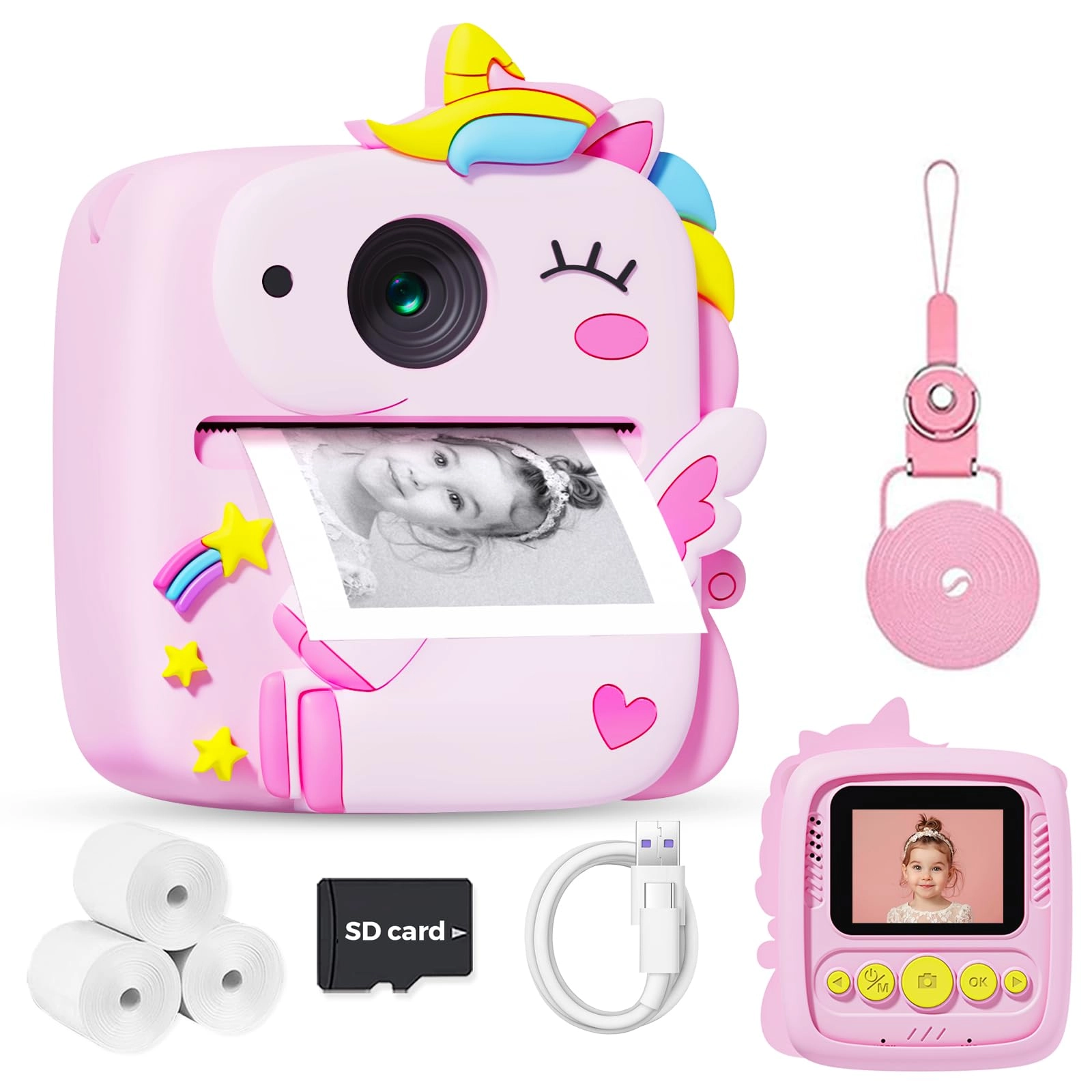 Kids Camera Instant Print - 12MP 1080P 2.4" Screen