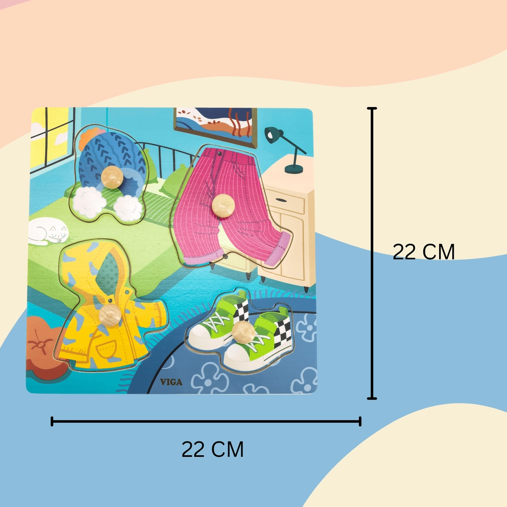 Wooden Knob Puzzle - 3 +