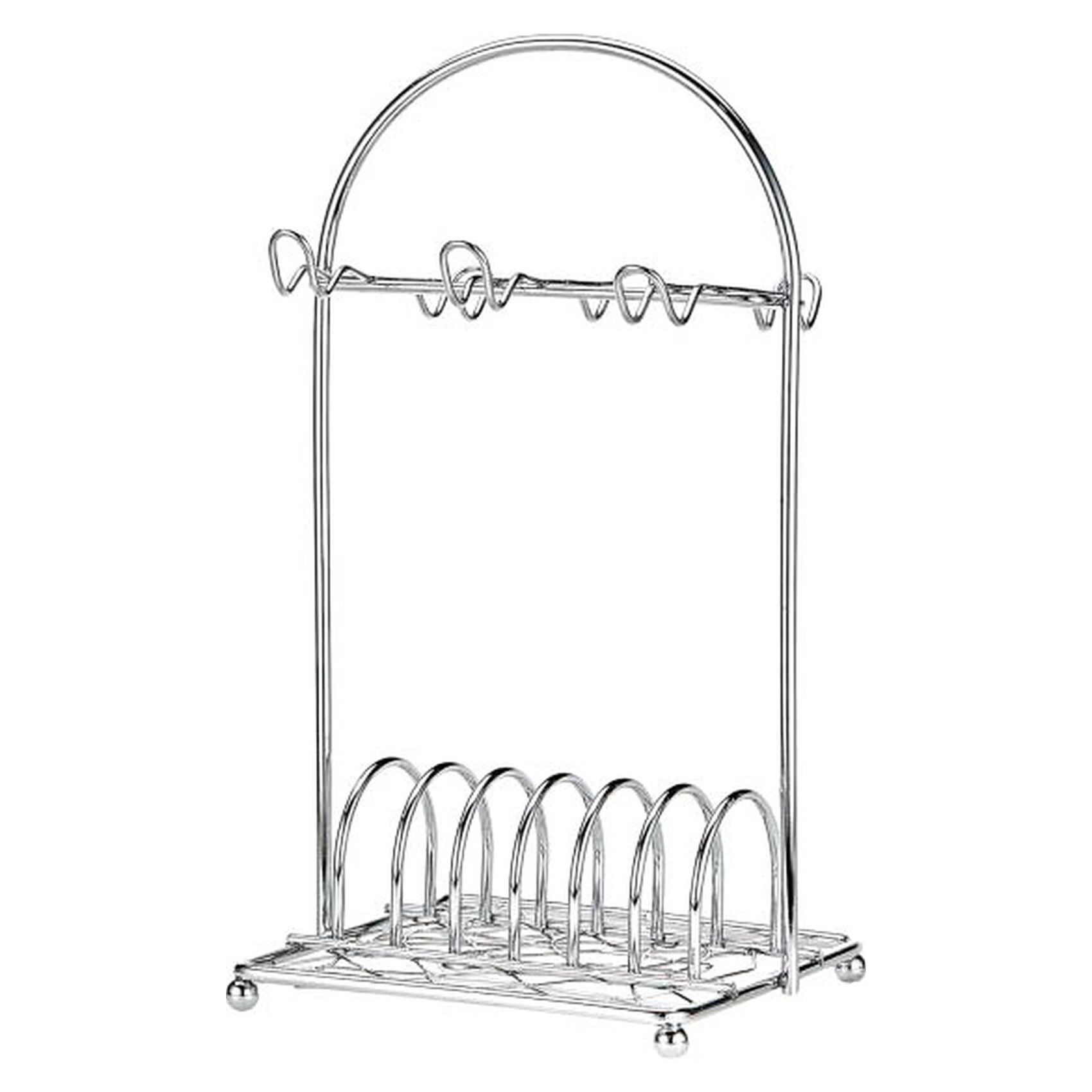 Mommas Choice Tendance's Cup And Saucer Holder - silver-plated metal holds 6 cups