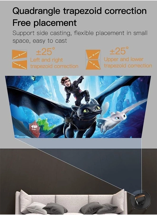 5G WiFi Portable Video Projector, 1080P HD Projector Mini Projector, Outdoor Movie Projector Supported Compatible with Bluetooth/WIFI/USB/SD Card