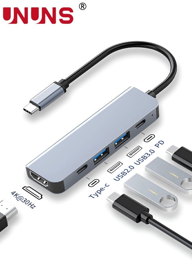 UNUNS USB C Hub - 5-in-1 4K HDMI 100W PD